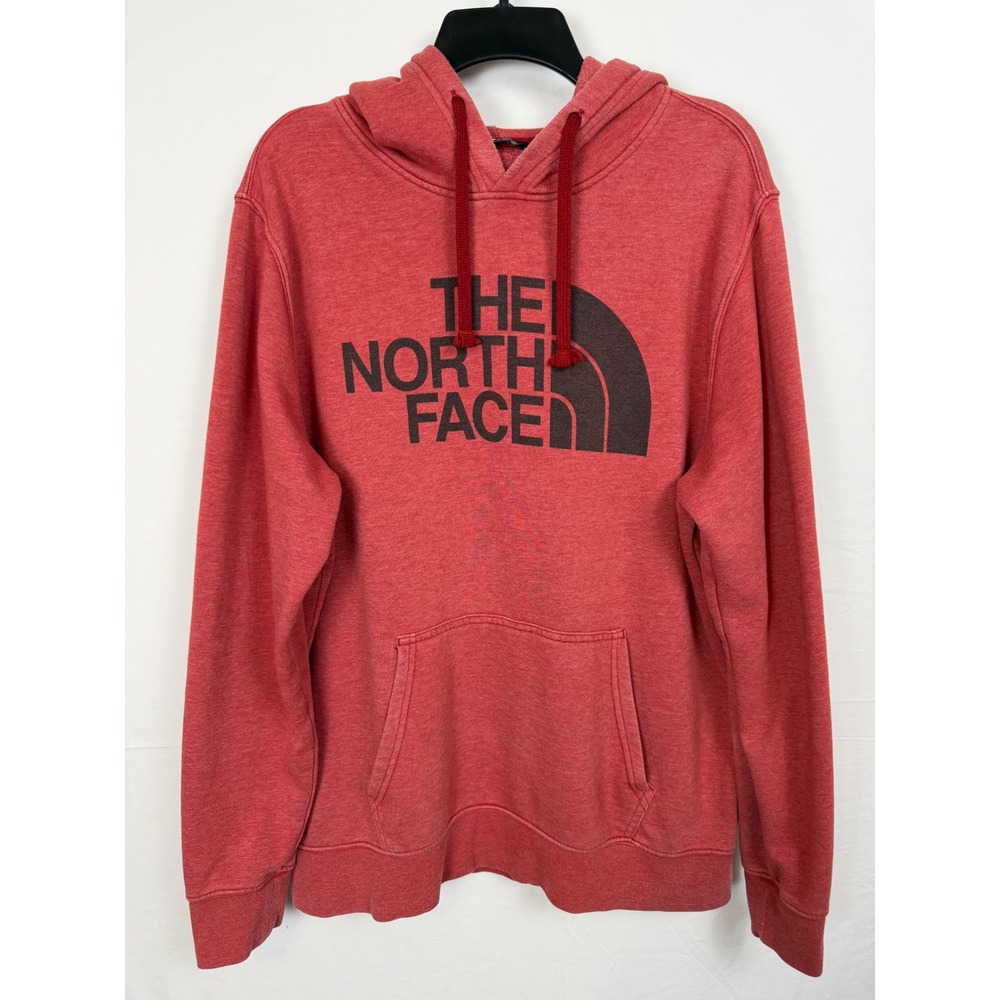 The North Face Men 53% Cotton Hoodie XL Red Graphic Logo Pullover Sweatshirt